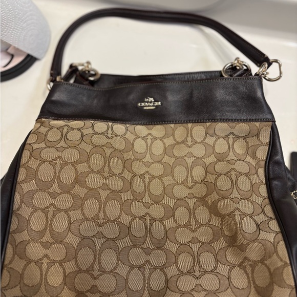 Coach Handbags - Coach Tan and Brown Classic Shoulder Bag